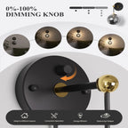 LED Wall Sconce Glass Globe Shade for Nightstand (Dimmable)