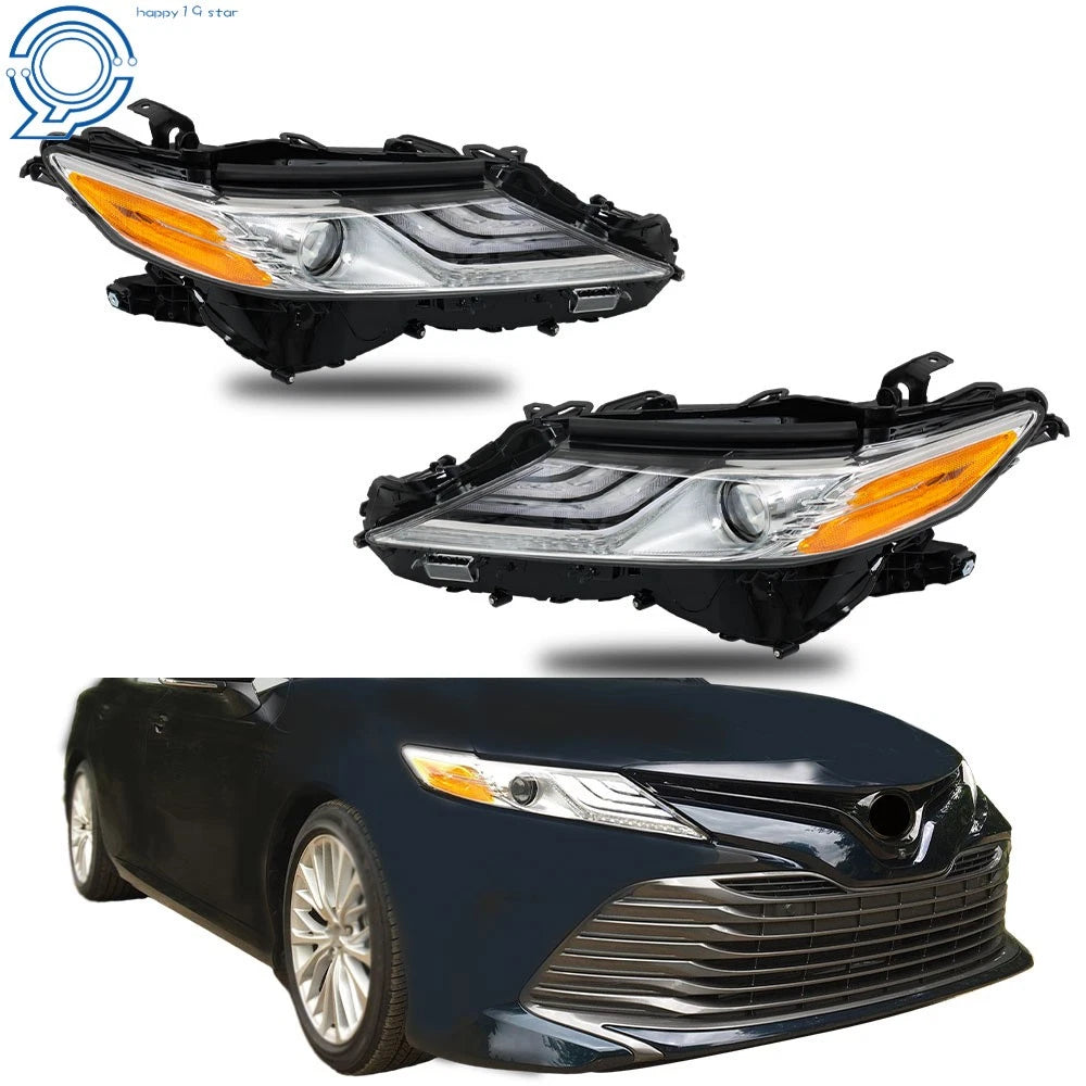 LED Headlight for Toyota Camry XLE XSE (2018–2020) Chrome Housing Left+Right