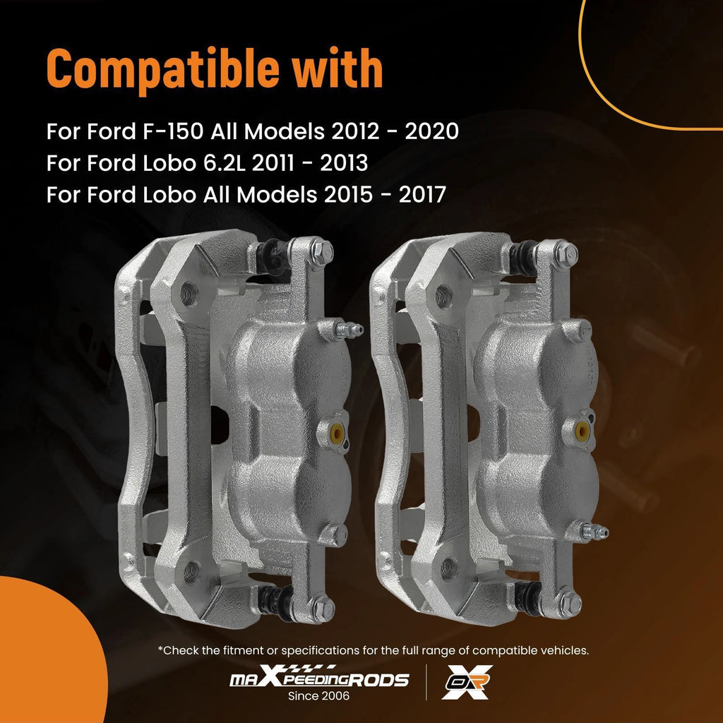 2X Front Brake Caliper w/Bracket for Ford Lobo F-150 (2004–2008)