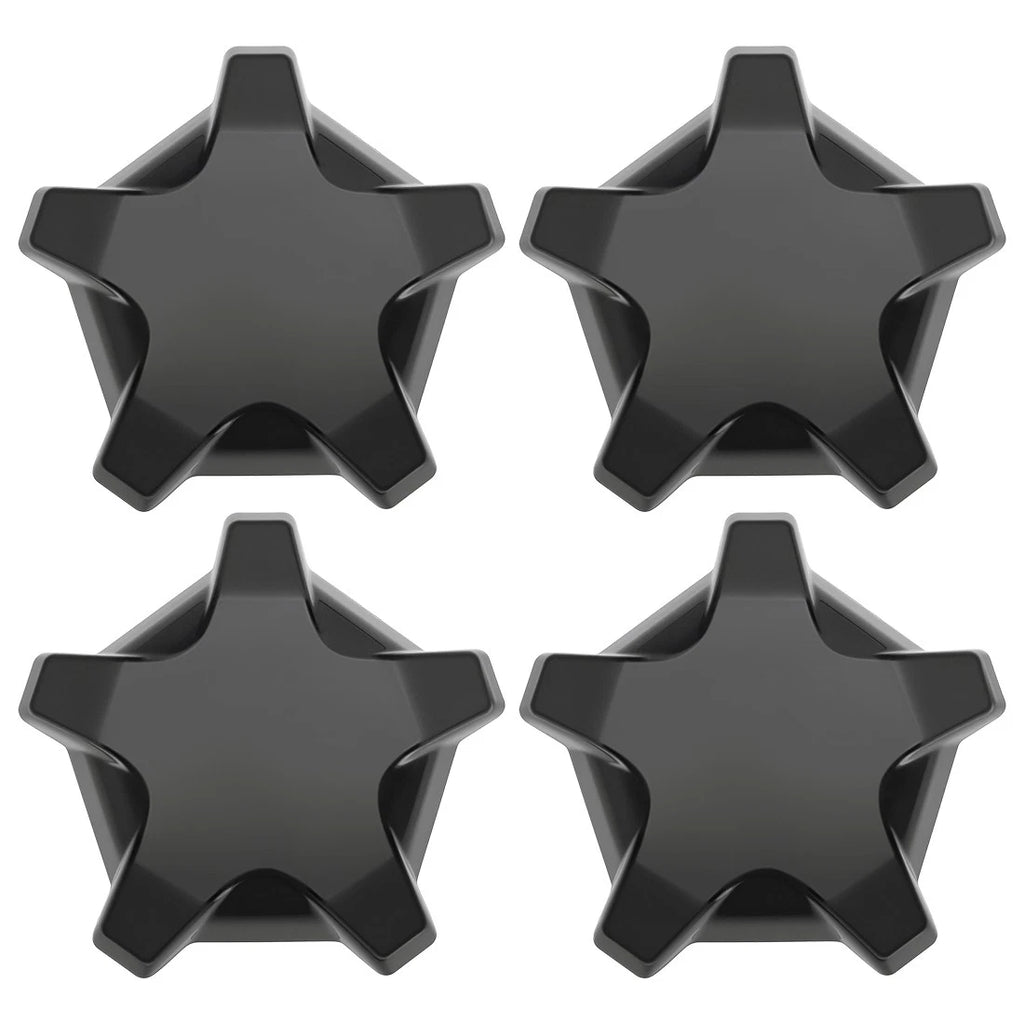 Set of 4 Matte Flash Black 5 Lug Rim Caps for Polaris RZR Turbo Pro R (2022–2024)