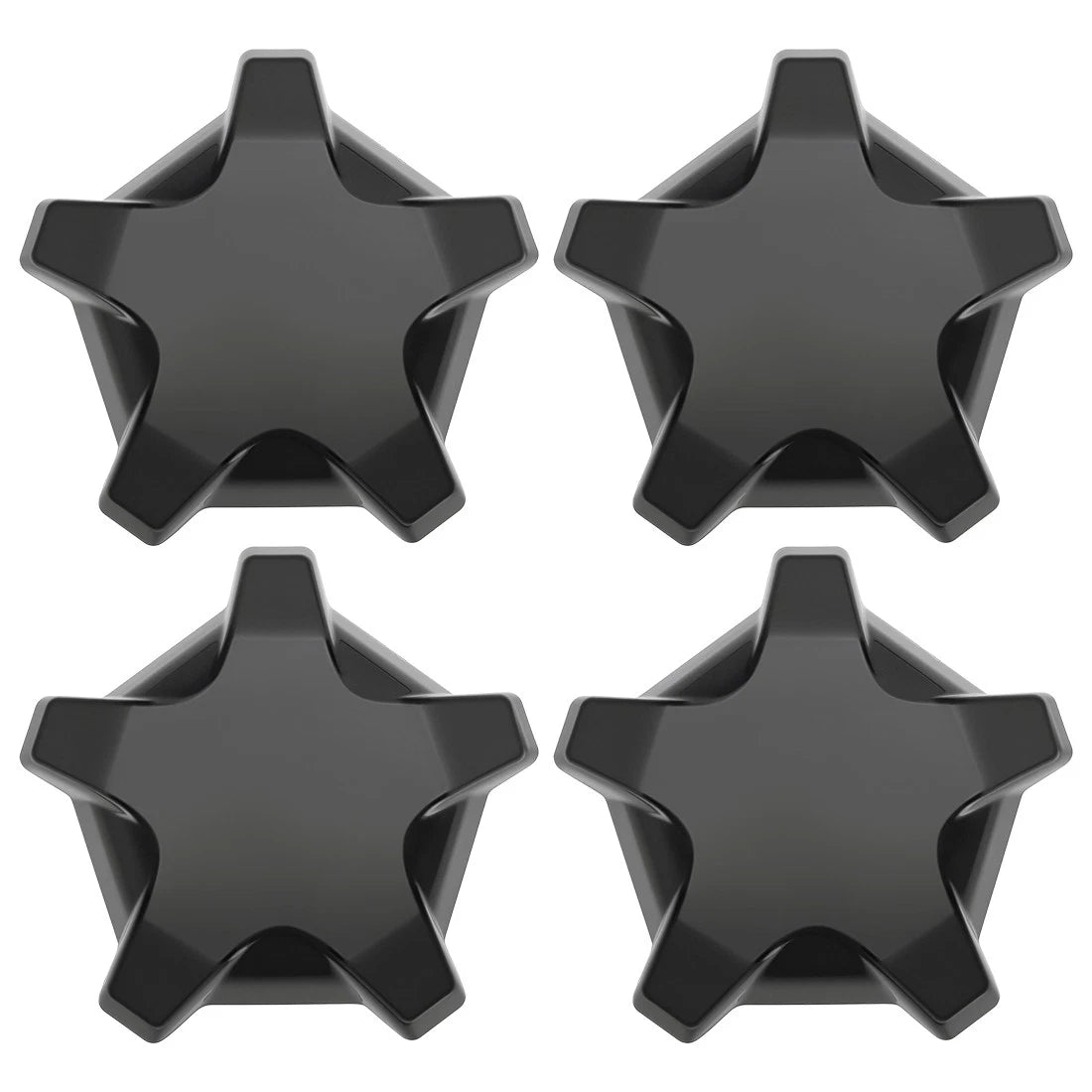 Set of 4 Matte Flash Black 5 Lug Rim Caps for Polaris RZR Turbo Pro R (2022–2024)
