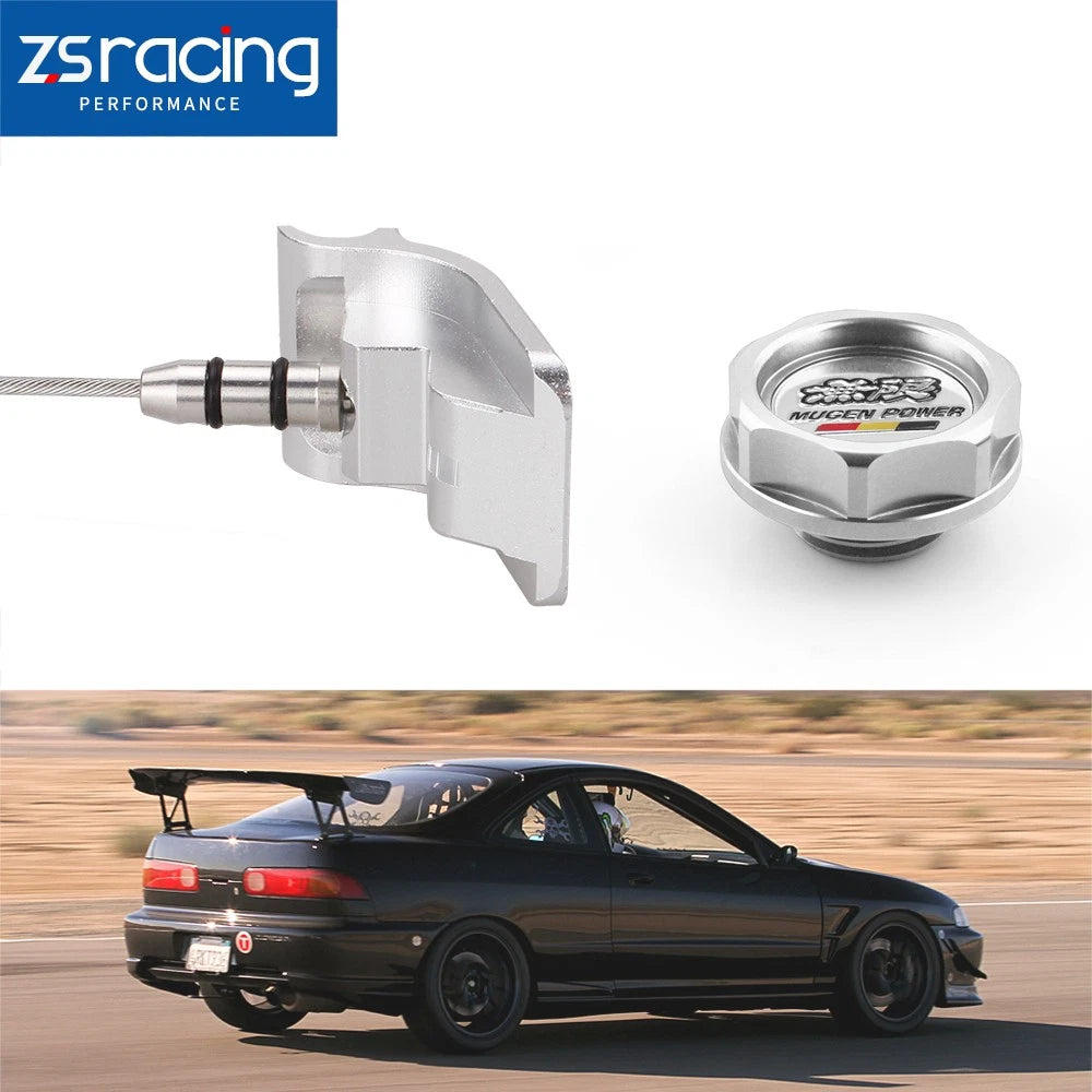 K24 Oil Filler Cap Cover + Oil Dipstick for Honda Civic/Acura (2001–2023)