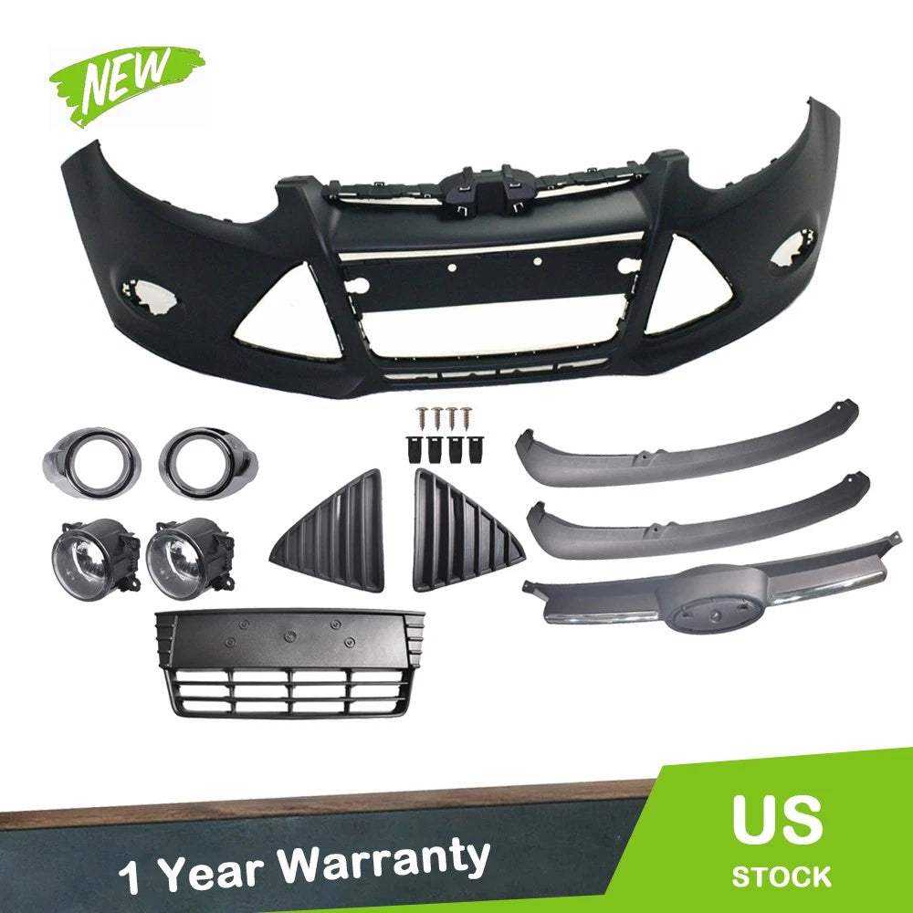 Combo Set of Front Bumper Cover & Grille for Ford Focus (2012–2014)