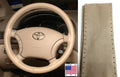 Leather Steering Wheel Cover 15.75 x 3.88 Sand for Ford Lincoln (2000–2019)