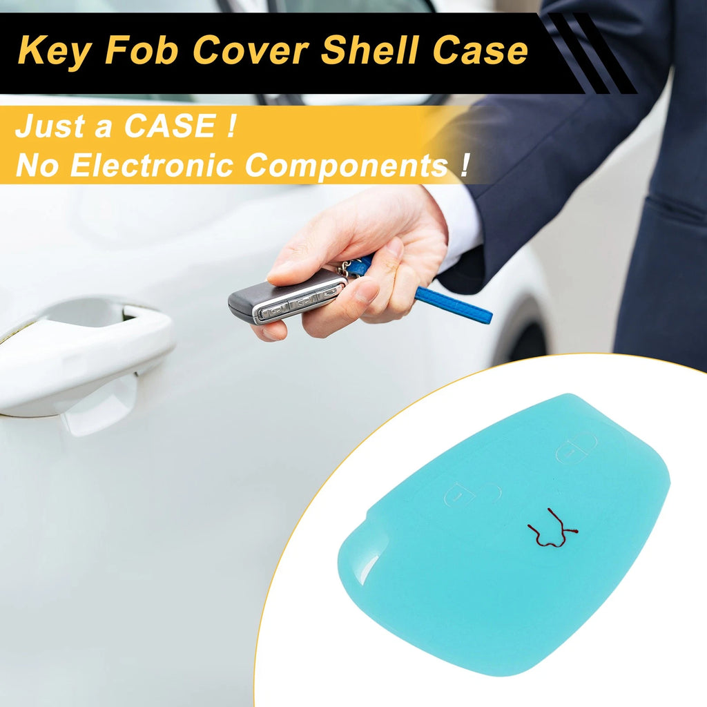 Glow Blue Key Case for Mercedes-Benz C-Class (2001–2015) - 3 Buttons