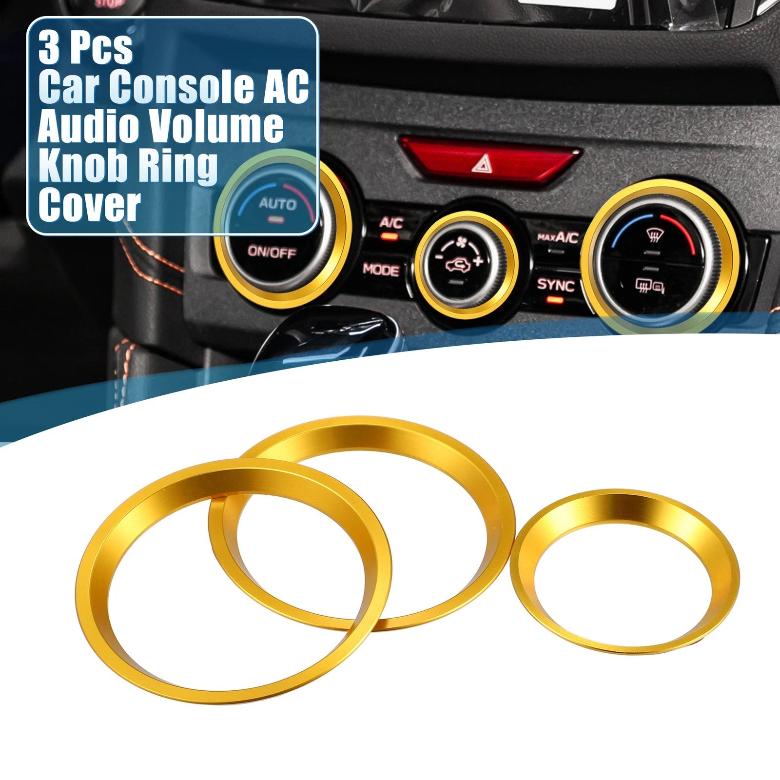Set of 3 AC Knob Background Covers for Subaru Forester Impreza 