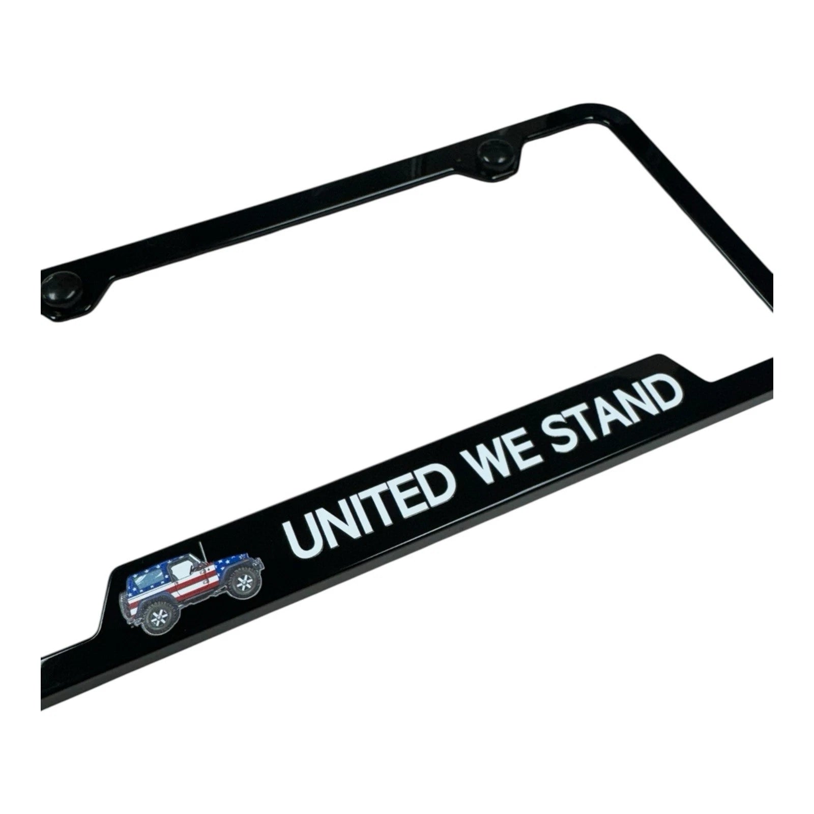 Licensed License Plate Frame Black Plastic Notched for Jeep Wrangler (1997–2025)
