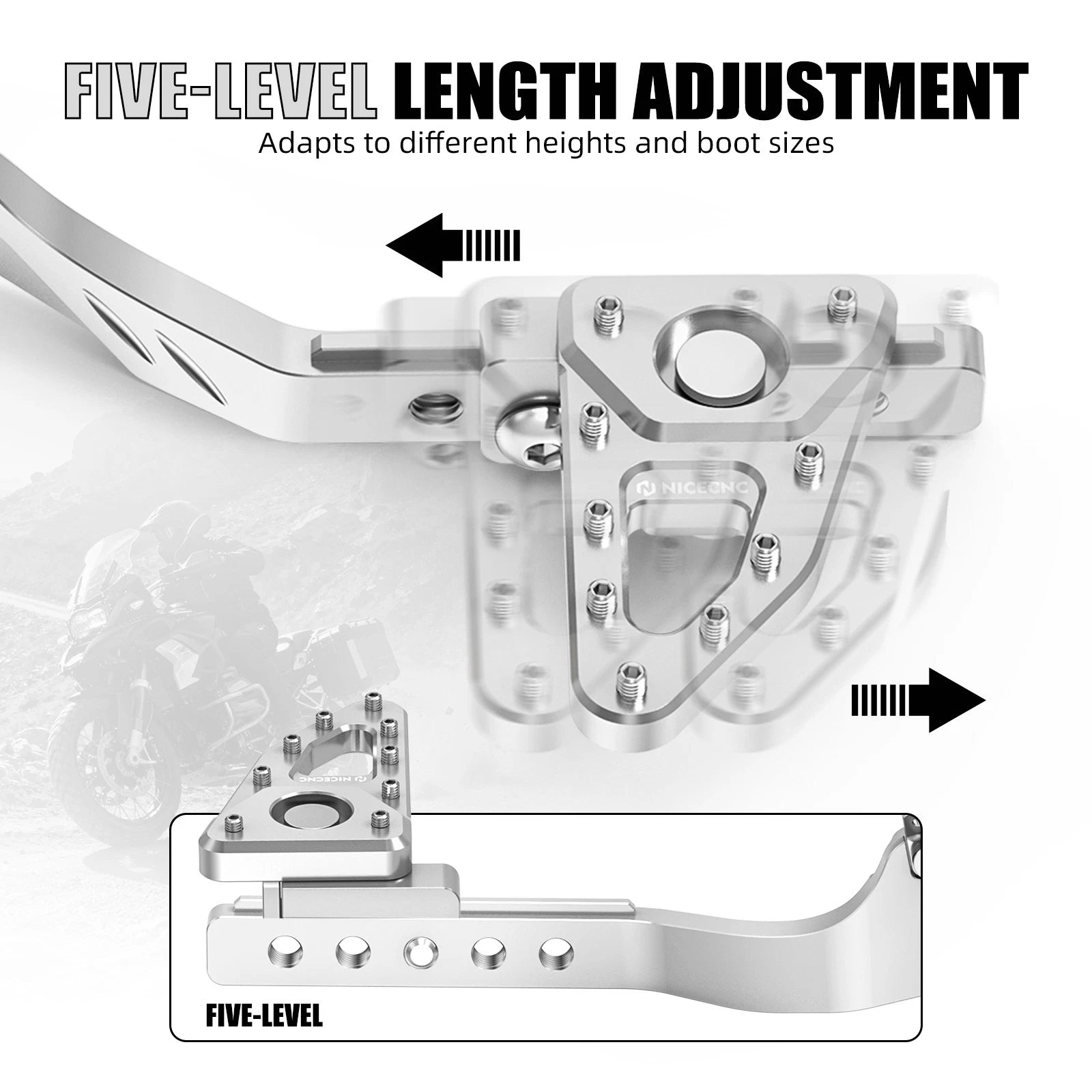 NICECNC Brake Pedal Foot Lever for BMW R1200GS (2013–2018) Anodized