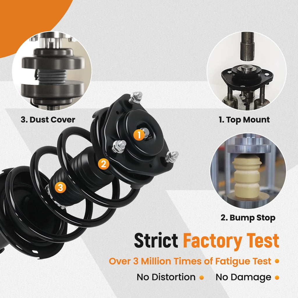 Set of 2 AWD Front Struts with Coil Spring for Toyota Sienna (2011–2014)