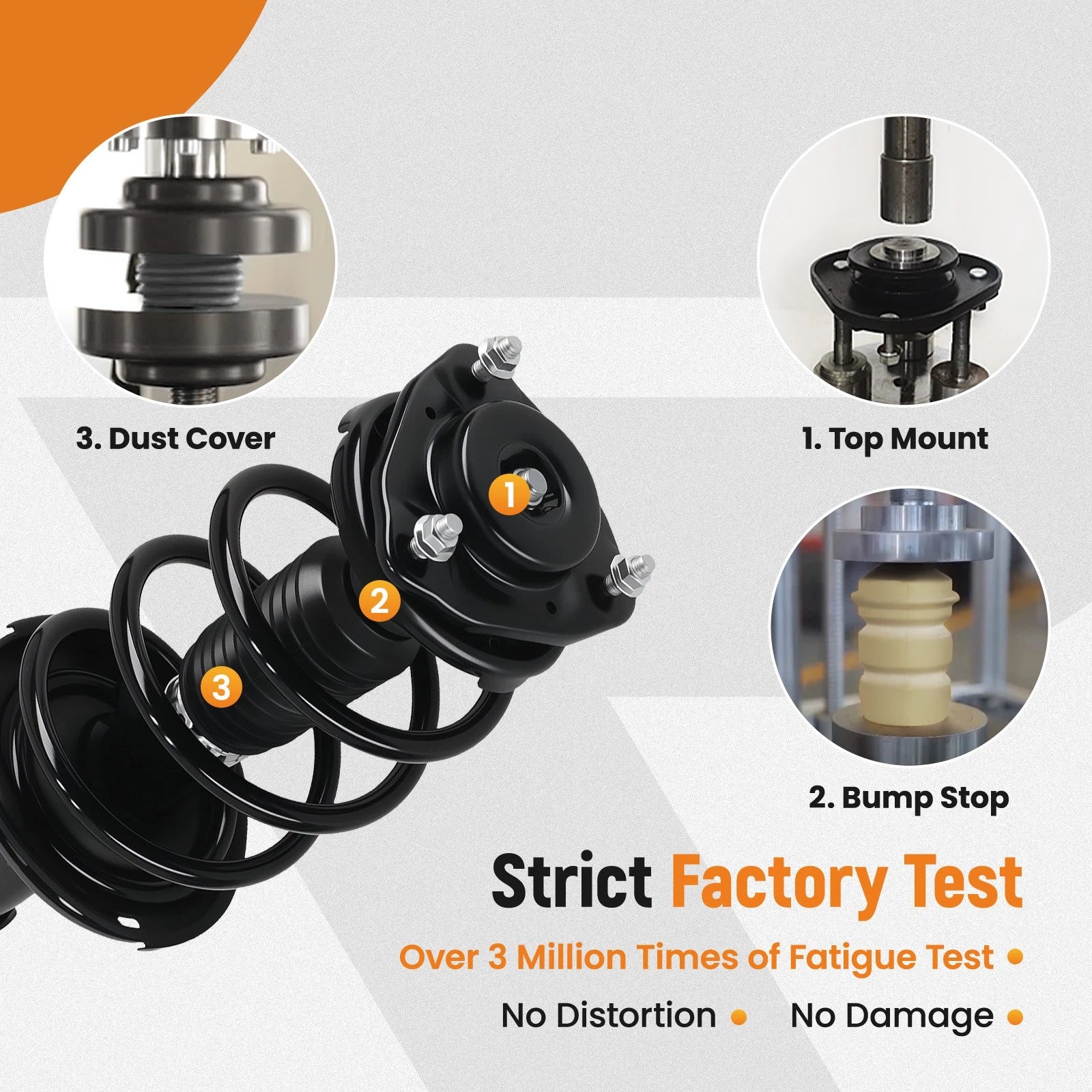 Set of 2 AWD Front Struts with Coil Spring for Toyota Sienna (2011–2014)