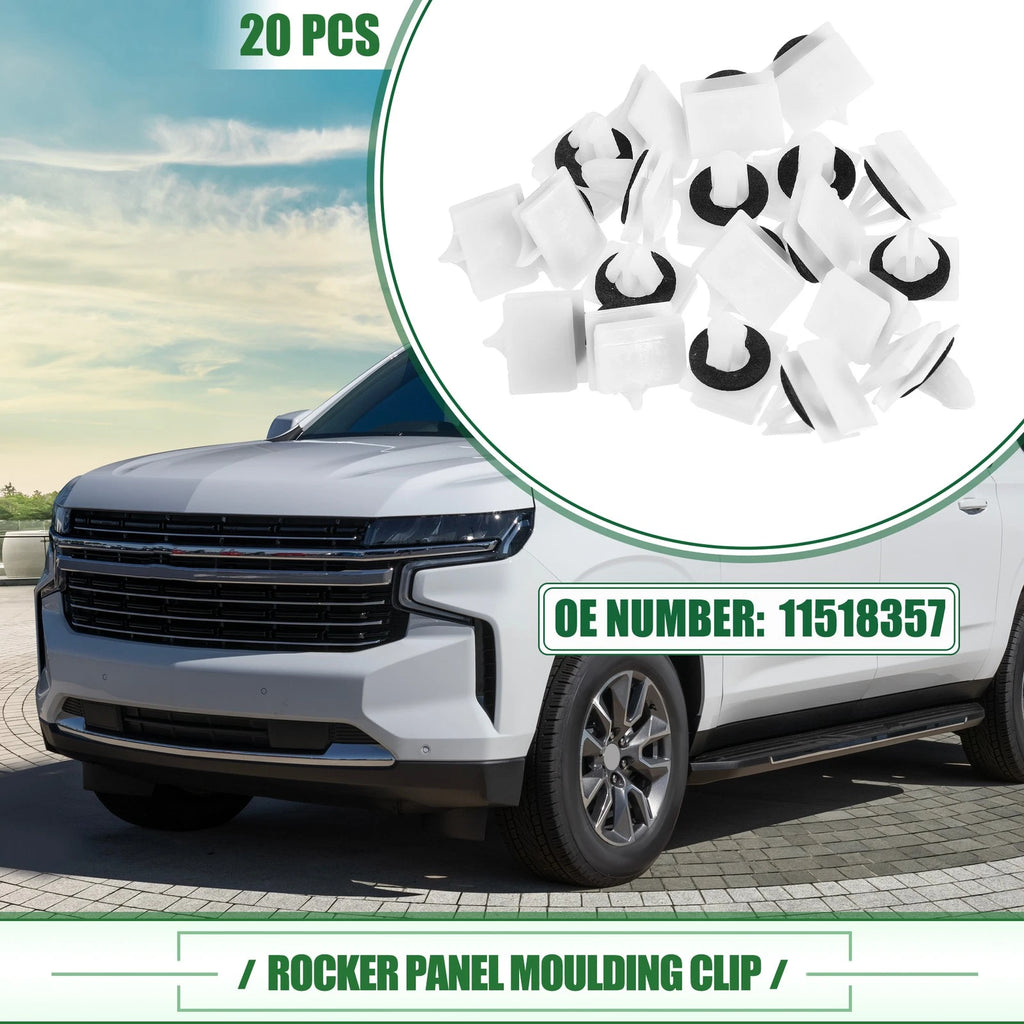 20 Pcs Rocker Panel Clips for Chevrolet Avalanche (2007–2013) No. 11518357