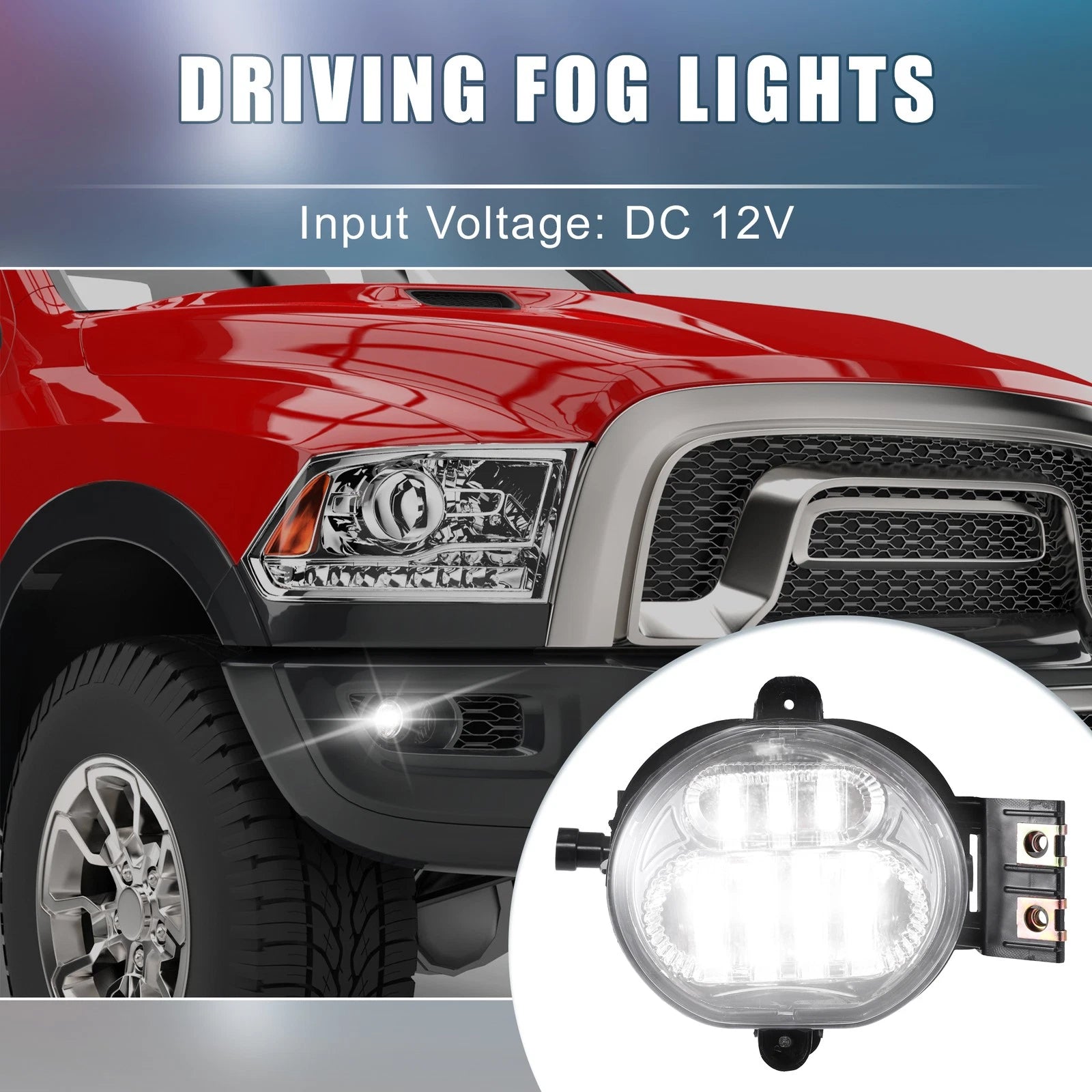 2X LED Fog Lights for Dodge Ram 2500 (55077475AC)
