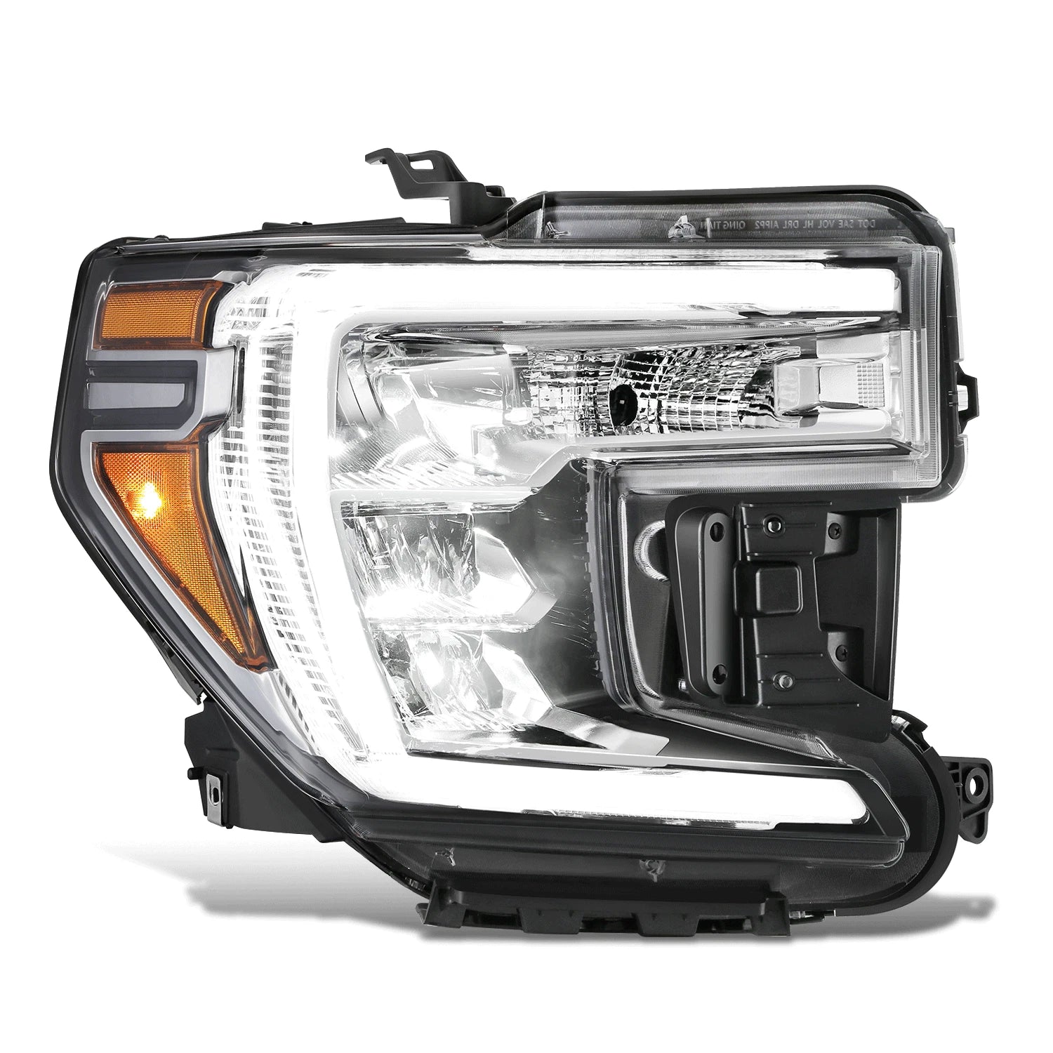 Chrome Amber LED Right Side Headlight Assembly for GMC Sierra 1500 (2019–2022)