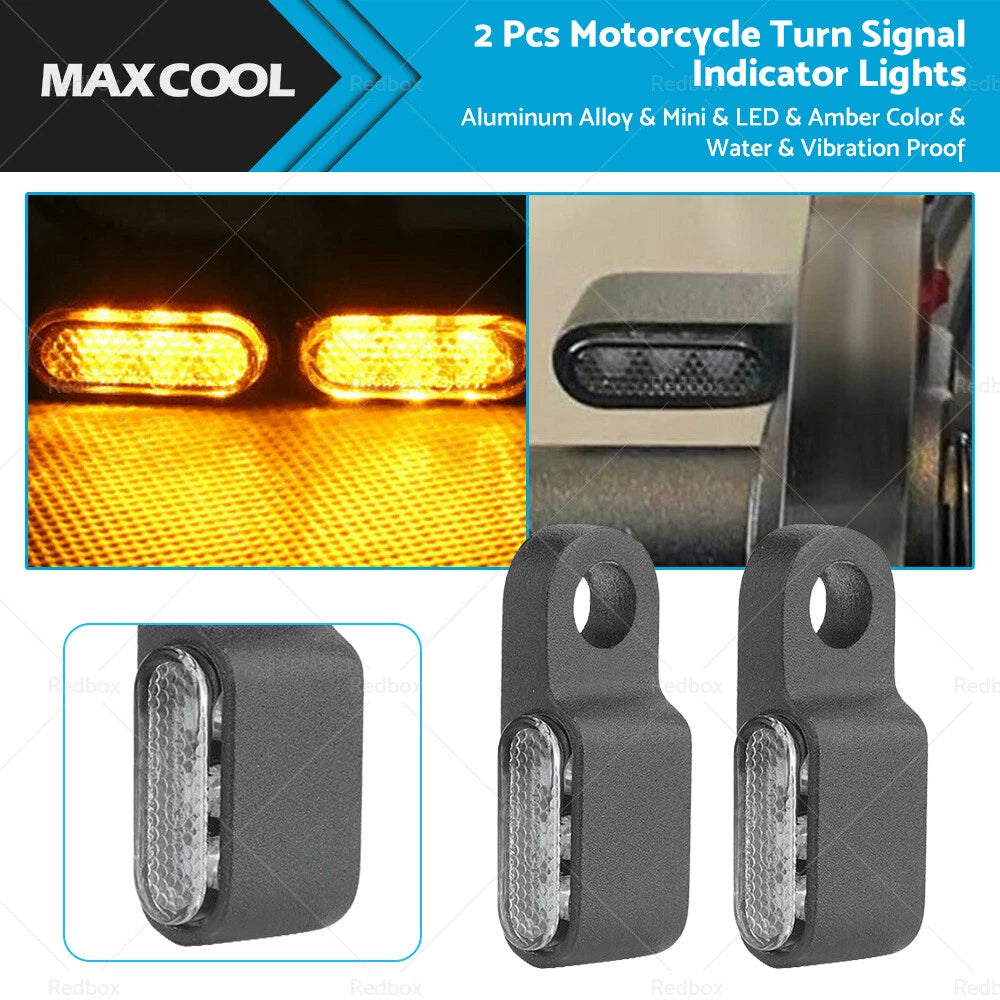 2X LED Motorcycle Turn Signal Indicator Amber Blinker Lamp for Mini