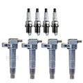 Set of 4 Ignition Coils & Spark Plugs for Hyundai Kia L4 (Denso)