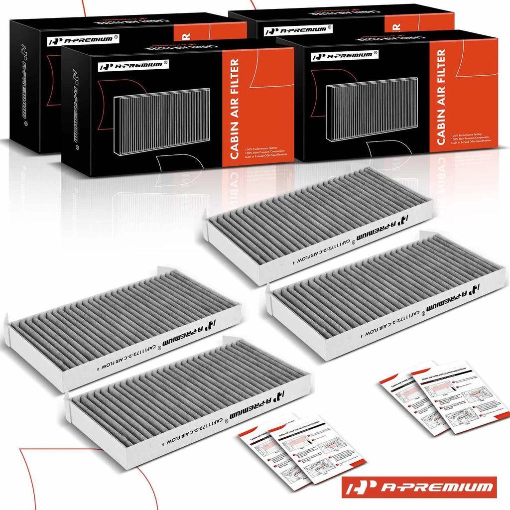 Set of 4 Activated Carbon Cabin Air Filters for Nissan Quest (2004–2010)