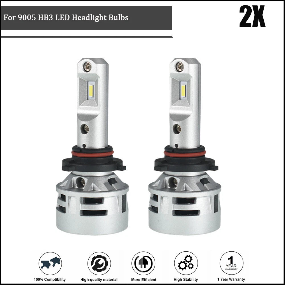 2X 9005 HB3 LED Headlight Bulbs for