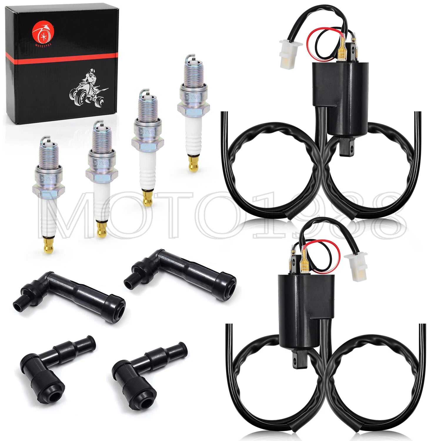 Ignition Coil Spark Plug & Caps for Yamaha XJ650 (1980-1983)