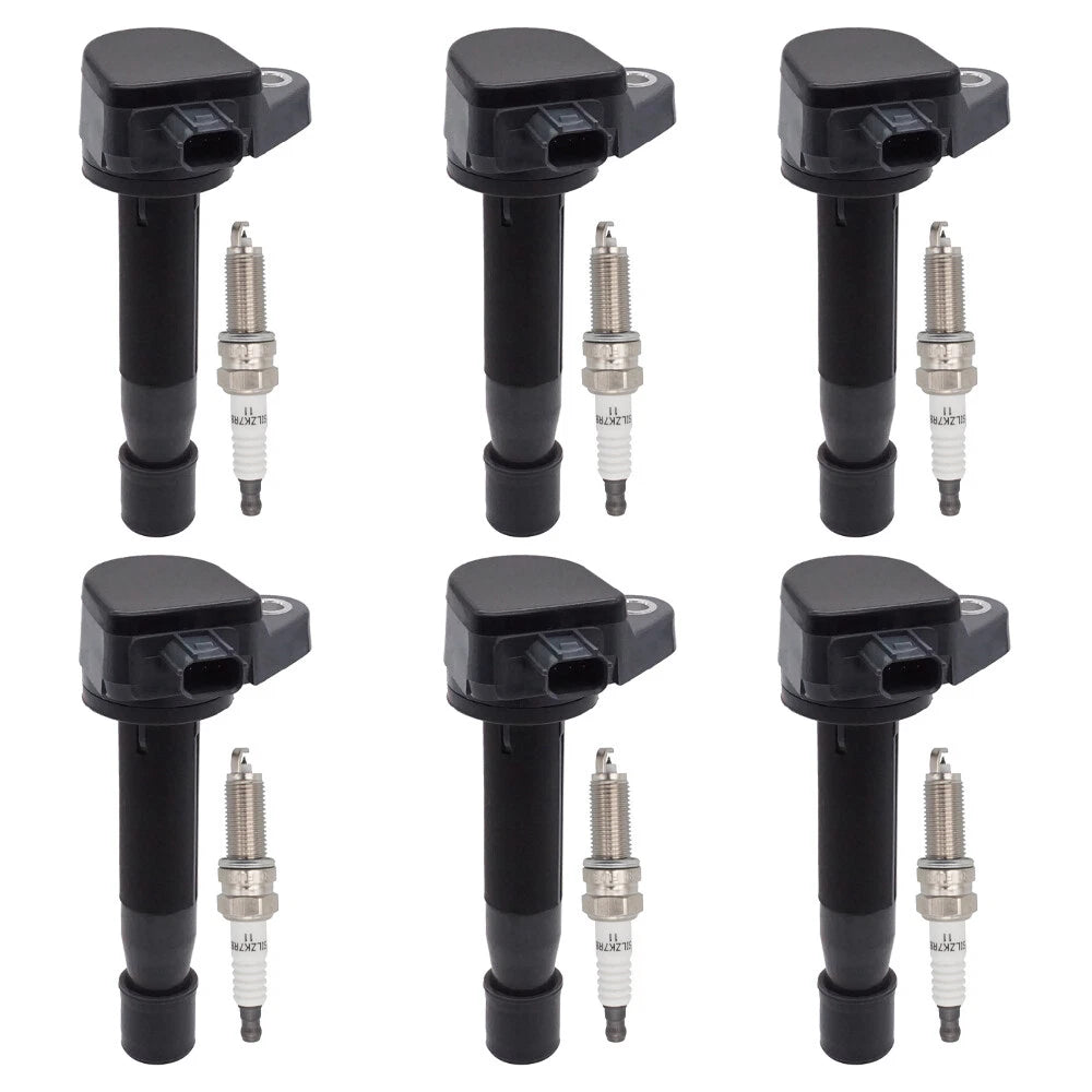 6X Ignition Coils + 6X Iridium Spark Plugs for Honda Pilot Acura TL MDX (2003–2015)