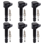 6X Ignition Coils + 6X Iridium Spark Plugs for Honda Pilot Acura TL MDX (2003–2015)