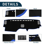 Dashboard Dash Cover Mat for Toyota Prado (2017–2024) Black Blue Set of 1