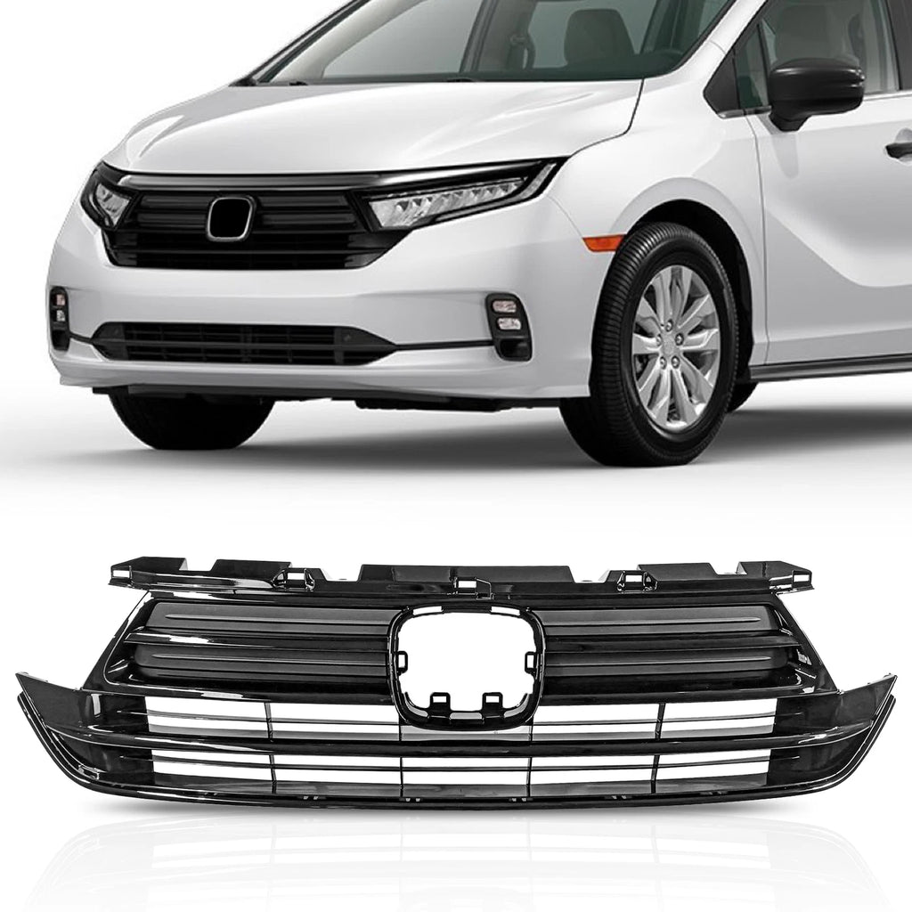 Front Bumper Upper Grille Black for Honda Odyssey (2021–2022)