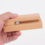 2X Natural Wood Towel Hooks with Wax Finish for Wall Hanging