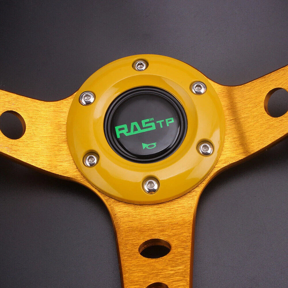 350mm Deep Dish Racing Steering Wheel for Universal Vehicles (14-inch)