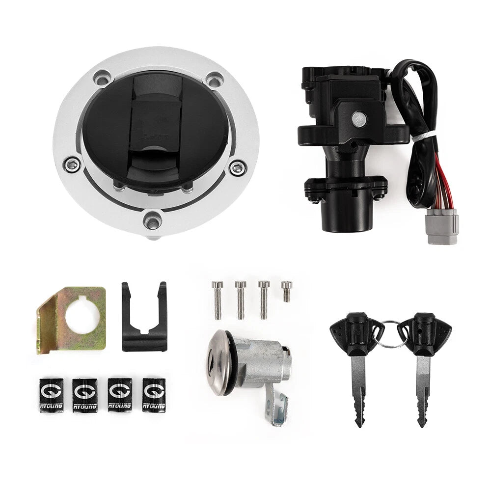 Set of 2 Fuel Gas Cap Seat Lock Keys Ignition Switch for Suzuki GSXR 1000 750 (2005–2018)