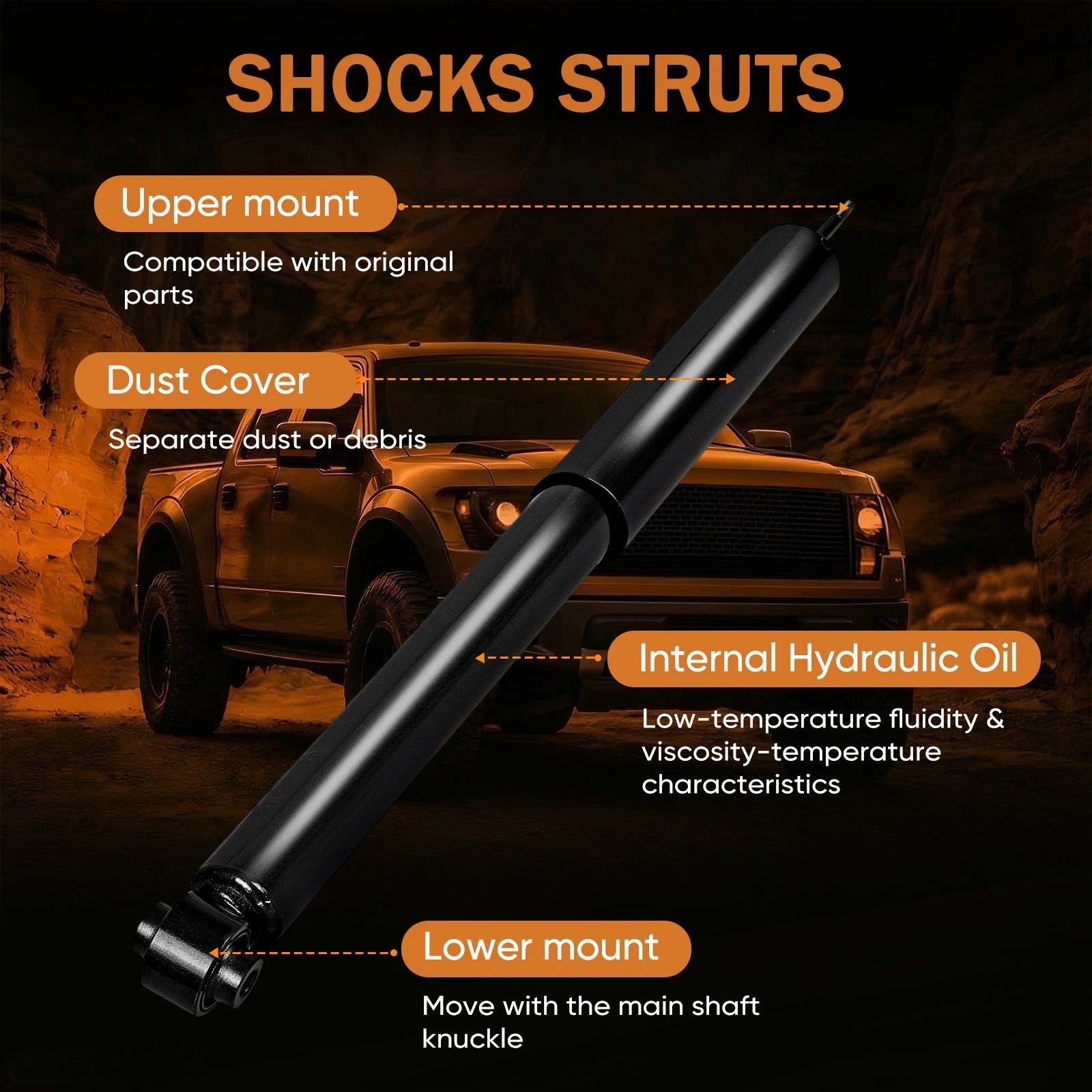 Set of 2 Rear Shock Struts for Ford Edge / Lincoln MKX (2007–2010)