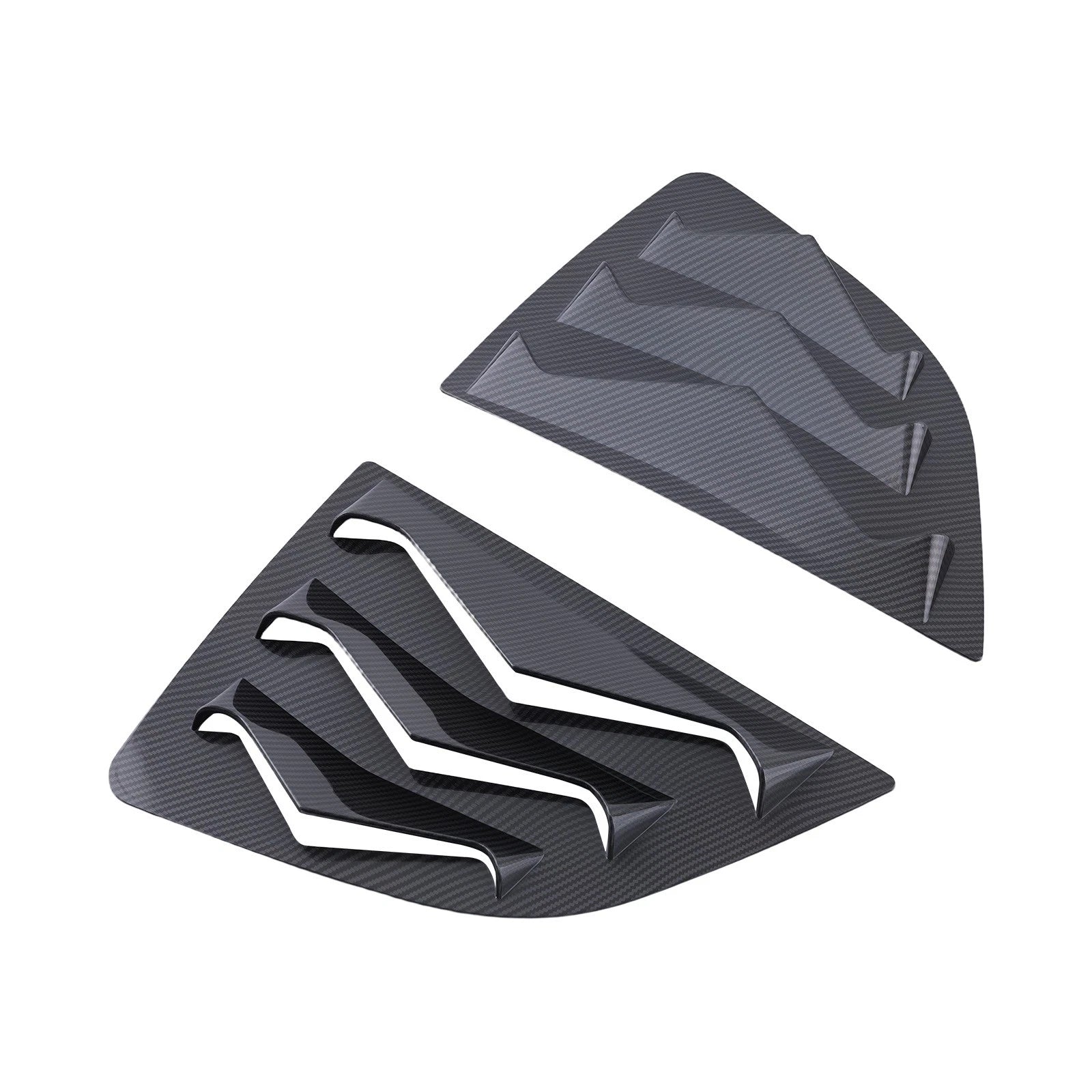 Set of 2 ABS Rear Window Louvers for Honda Jazz (2014–2019) Gloss Black
