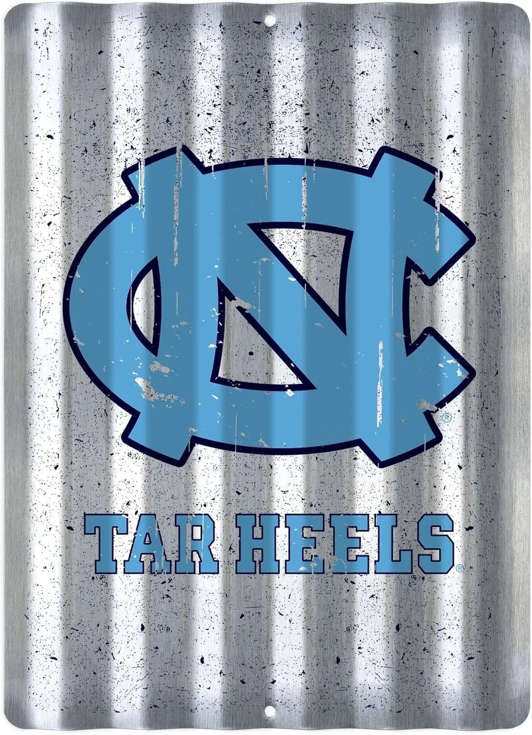 Corrugated Metal Sign for North Carolina Tar Heels (12" x 18")