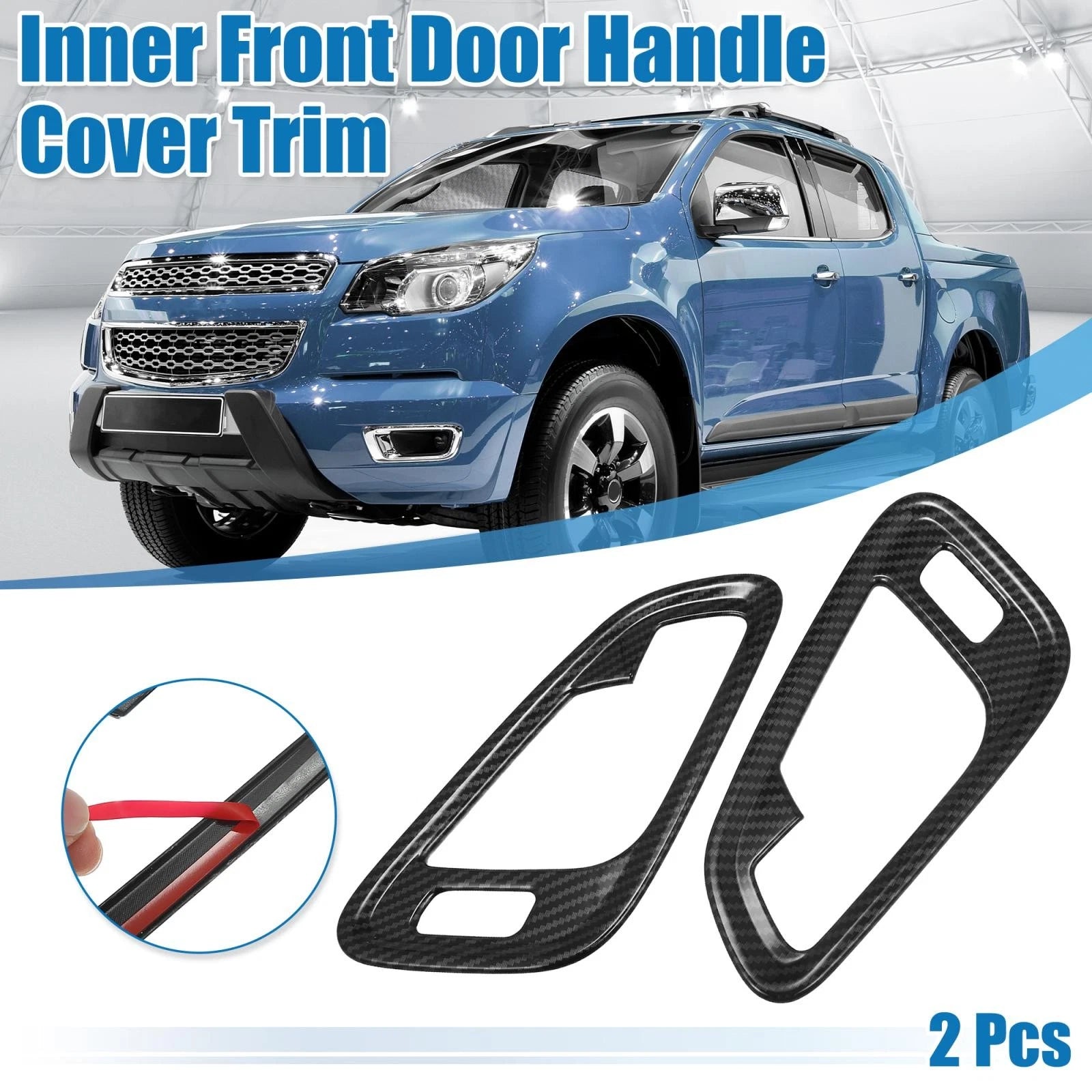 2pcs Black Inner Front Door Handle Patch Cover for Chevrolet Colorado (2015–2022)