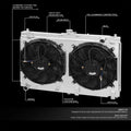 2X Aluminum 2-Row Radiator for Mazda Miata MX-5 NB (1999–2005) w/Fan Shroud