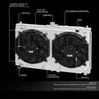 2X Aluminum 2-Row Radiator for Mazda Miata MX-5 NB (1999–2005) w/Fan Shroud
