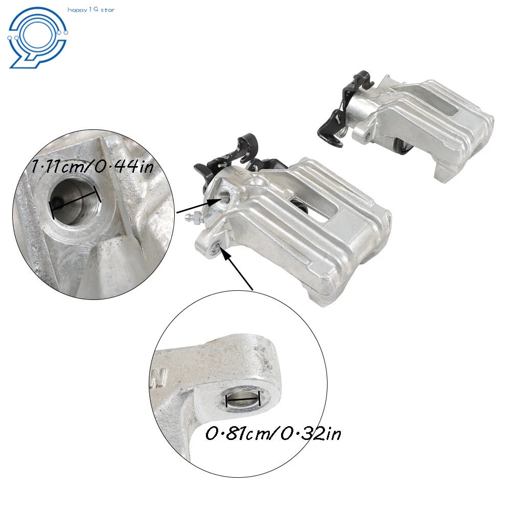 Set of 2 Rear Brake Calipers for Volkswagen Audi (2001–2009)