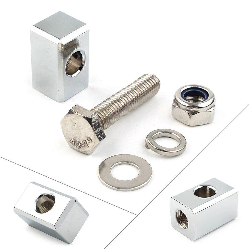 Chrome Headlight Mounting Block for Harley Custom Headlight