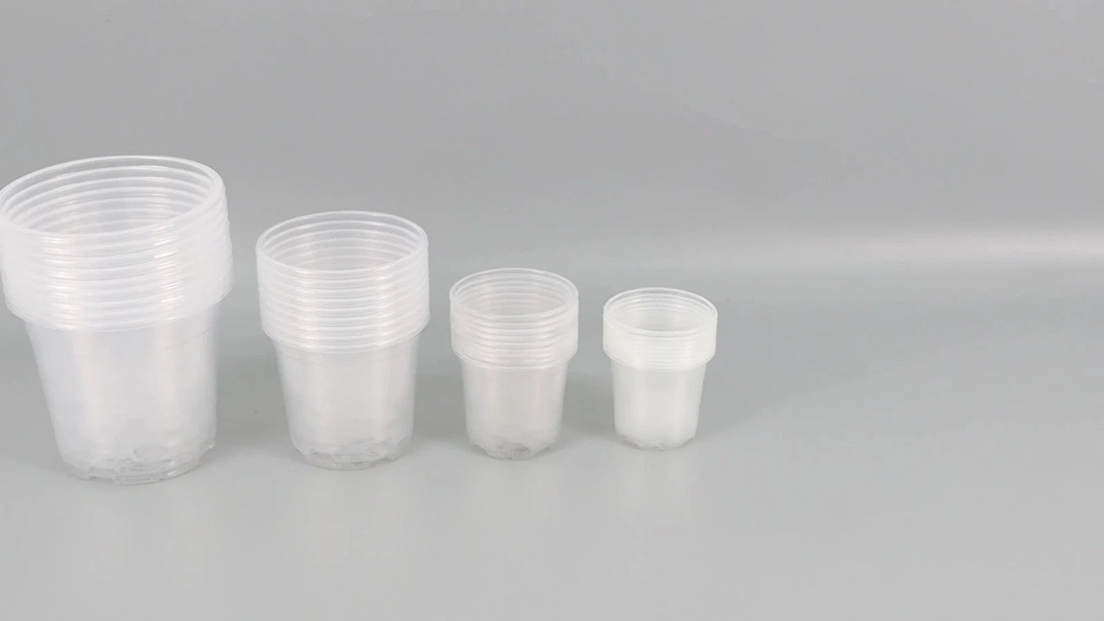 Set of 36 Reinforced Clear Nursery Pots 6.7/5/4/3.5 Inch
