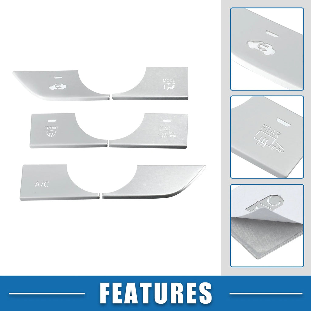 Dashboard AC Button Cover Trim for Honda Civic (2022–2023) - Aluminum Alloy Silver Tone