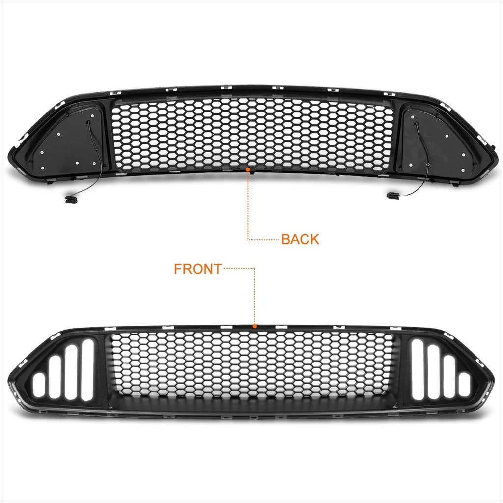 Honeycomb Mesh Front Upper Bumper Hood Grille w/LED DRL for Ford Mustang (2018–2020)