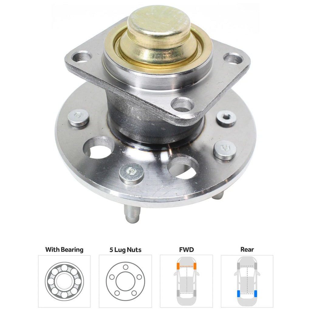 Set of 2 Wheel Hubs for Chevrolet Impala (2000–2008) with Bearings