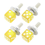 Set of 4 M6 Plastic License Plate Frame Screws Bolts Yellow for Universal