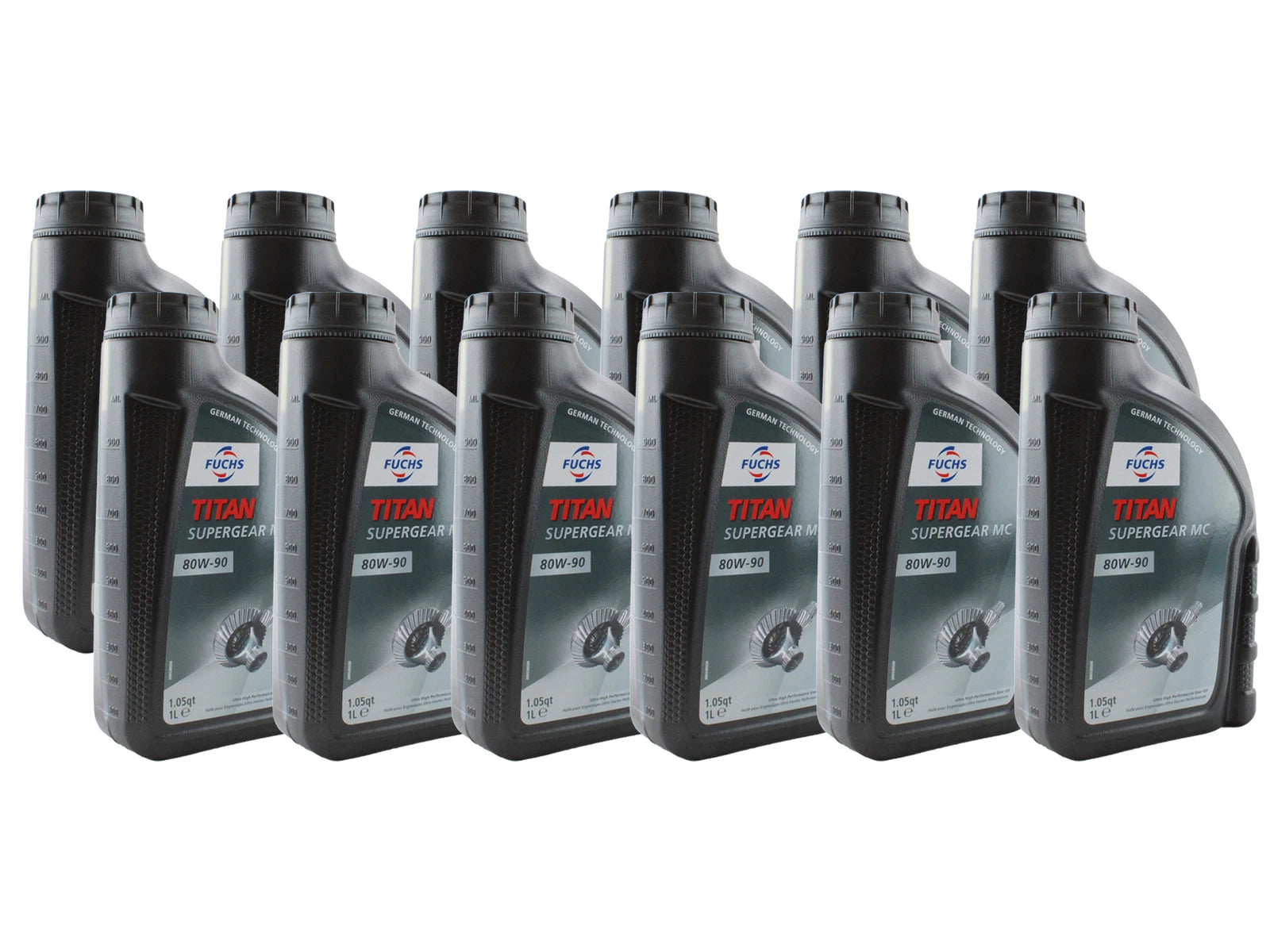 Set of 12 Fuchs TITAN SUPERGEAR MC SAE 80W-90 Gear Oil for Audi BMW Ford