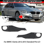 Pair Front Bumper Fog Light Grill Trims for BMW 3-Series (2012–2015)