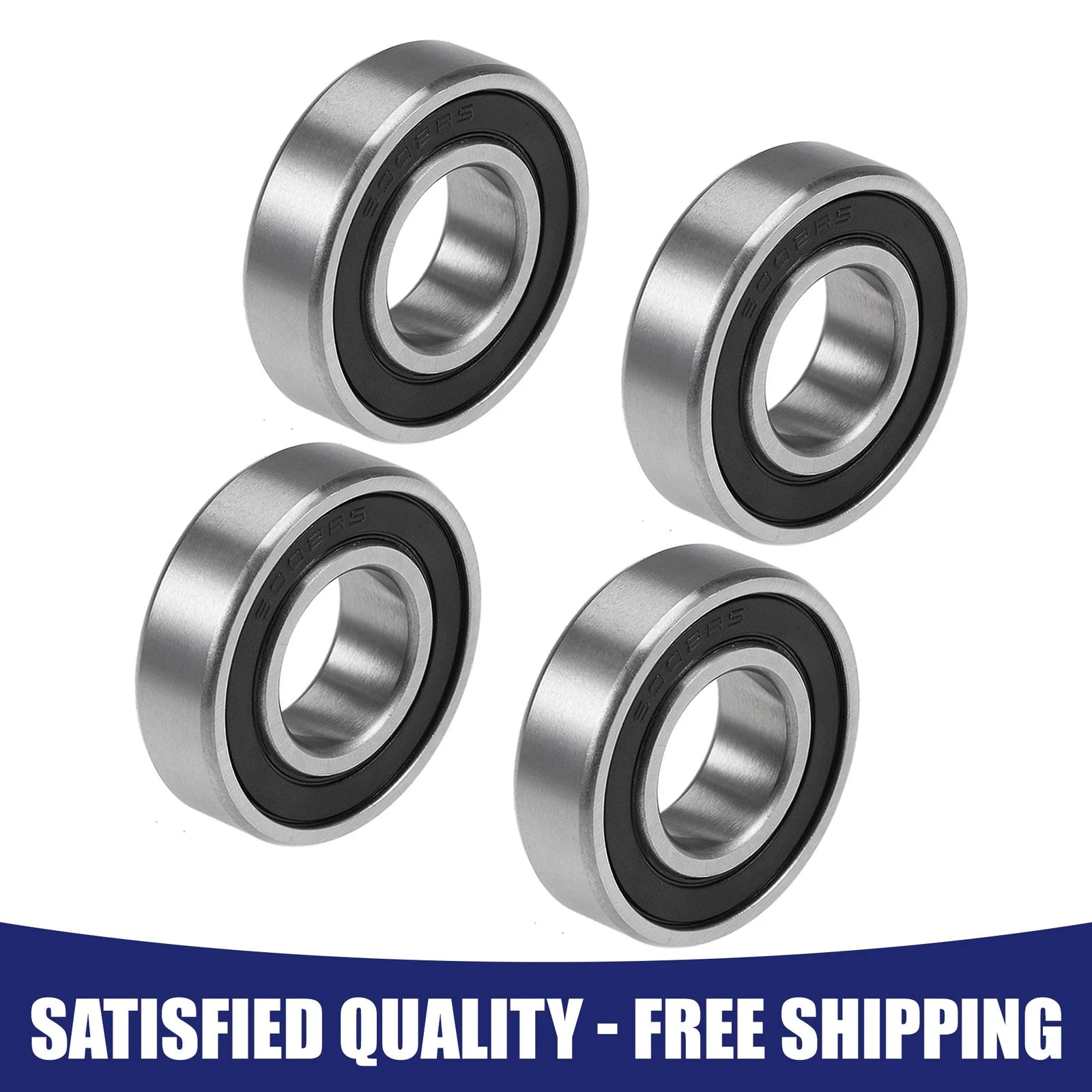 Set of 4 Deep Groove Ball Bearings 6002-2RS Z2 15x32x9mm