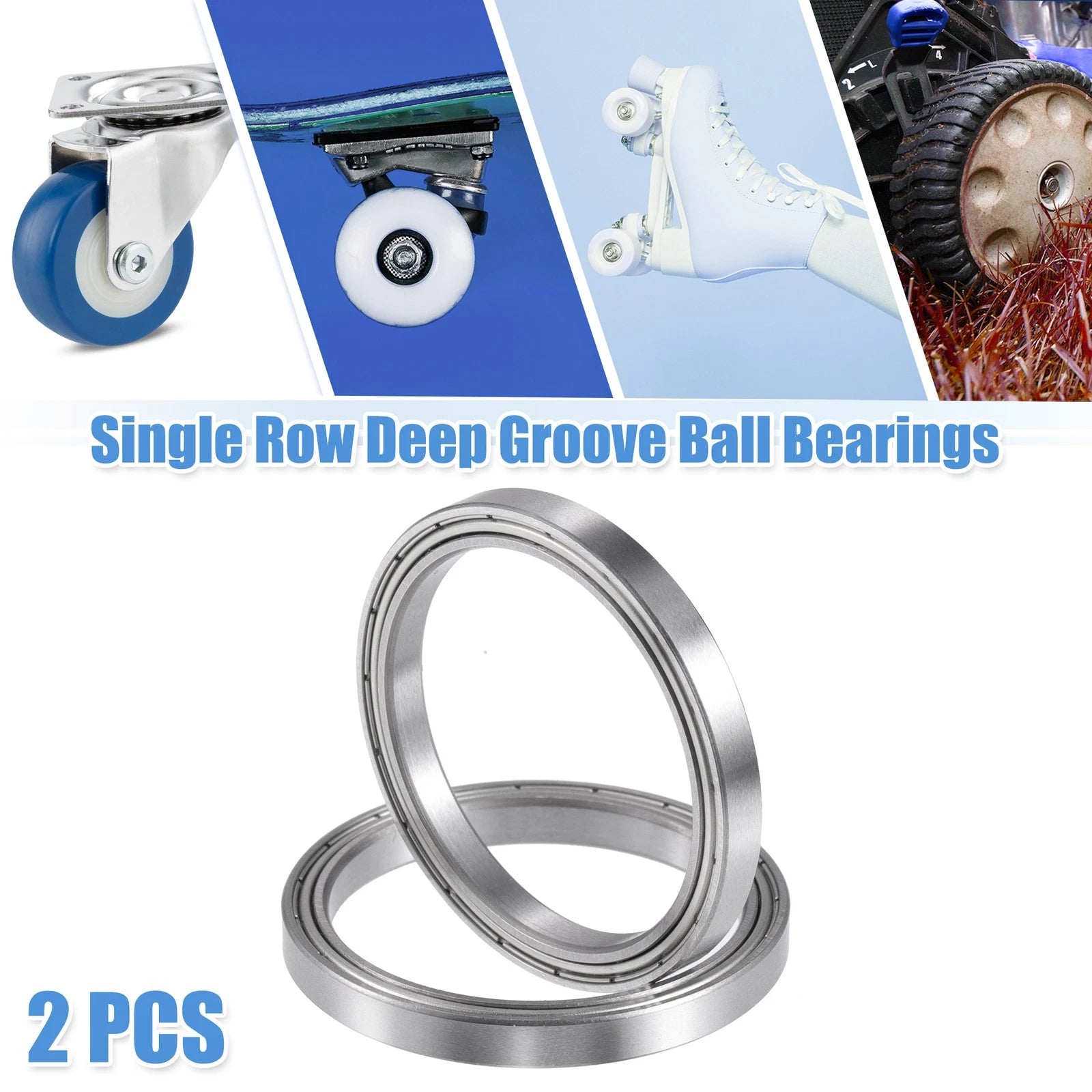 2 Pcs 30x37x4mm Deep Groove Ball Bearings for Cars (6706ZZ)