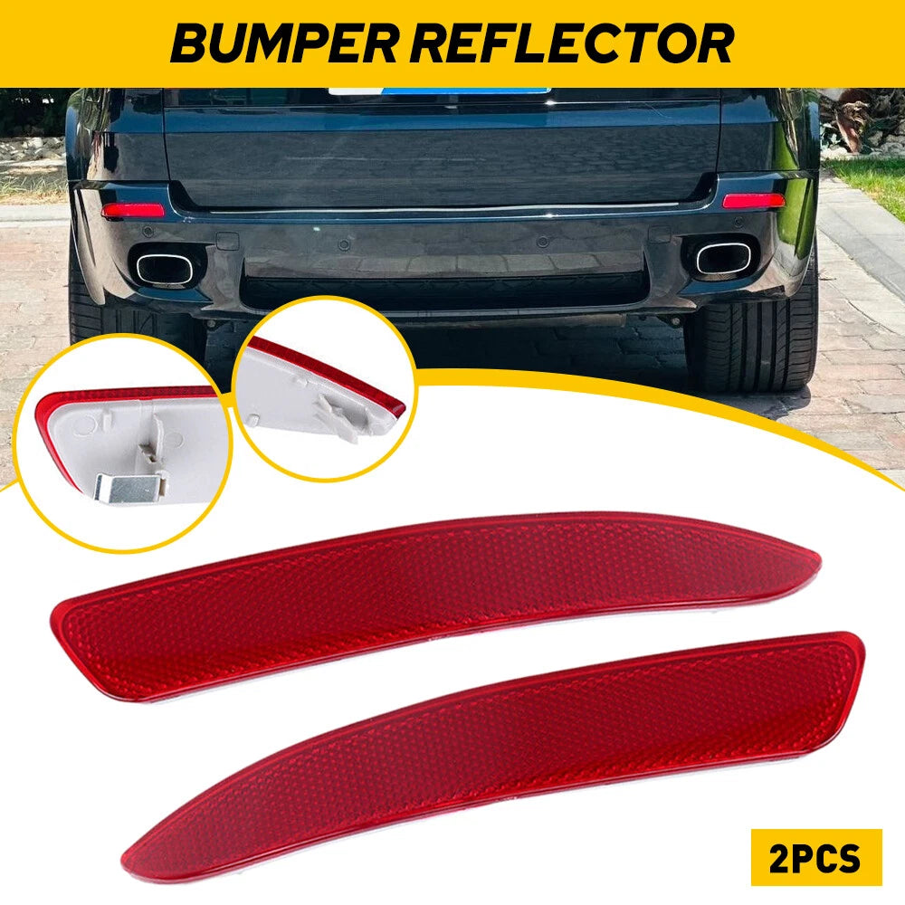 Set of 2 Rear Bumper Reflectors for BMW X5 E70 (2007â2010) Red