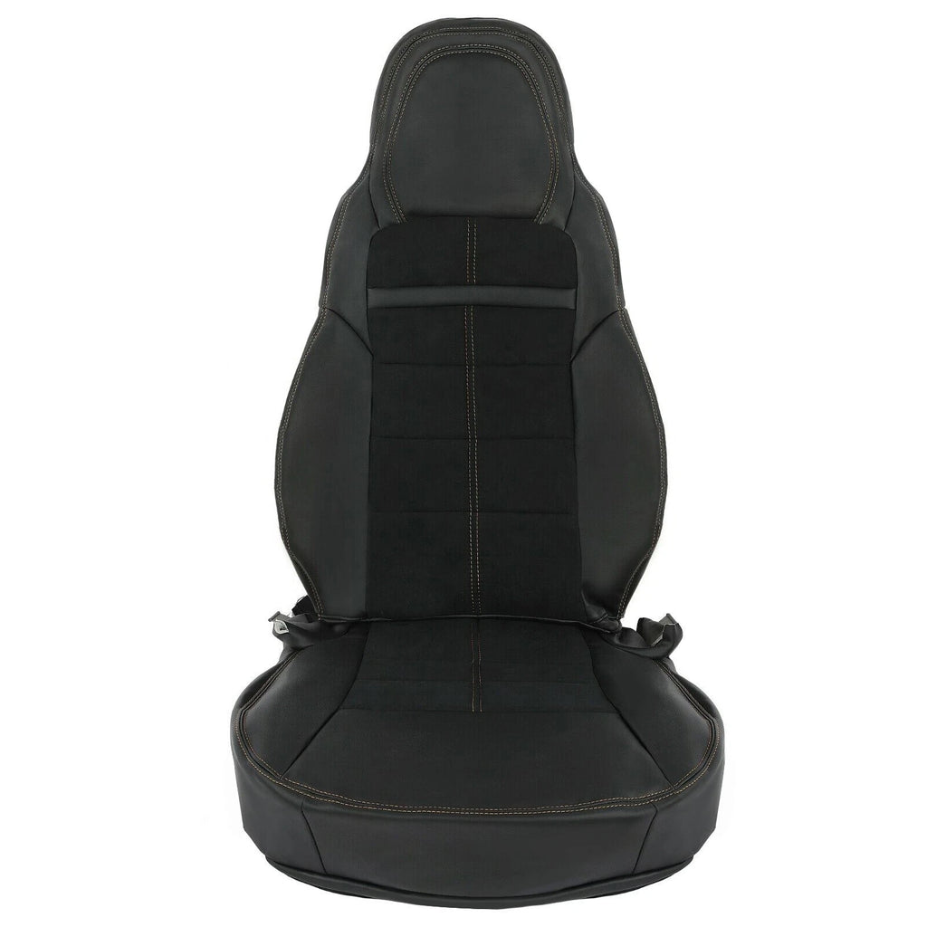 Set of 2 Front Seat Covers for Chevy Corvette C6 (2005–2013) - Orange Stitching