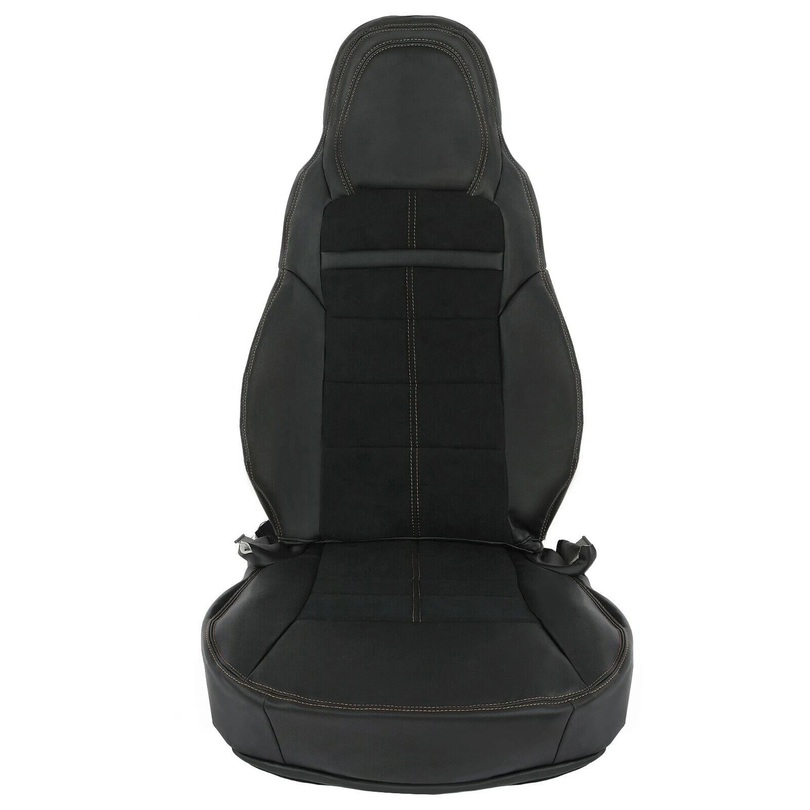 Set of 2 Front Seat Covers for Chevy Corvette C6 (2005–2013) - Orange Stitching