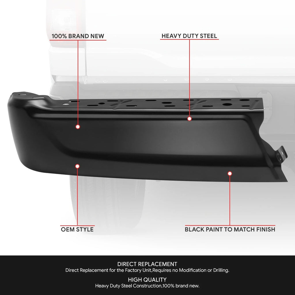 Bumper End Cap for Ford F-150 (2021–2024) Black, Factory Style, w/o Sensor Hole